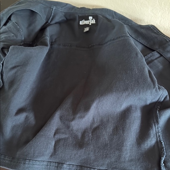 Vintage Levi's Silvertab Black stretch Jean Jacket zippered closure Medium - Picture 10 of 15